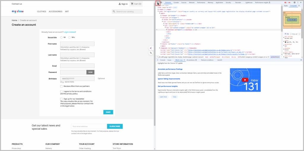zen8labs how to identify locators for elements on a website