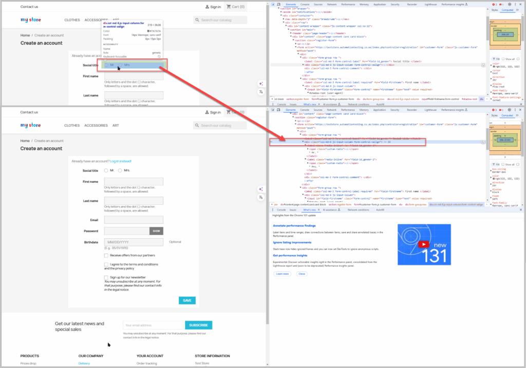 zen8labs how to identify locators for elements on a website